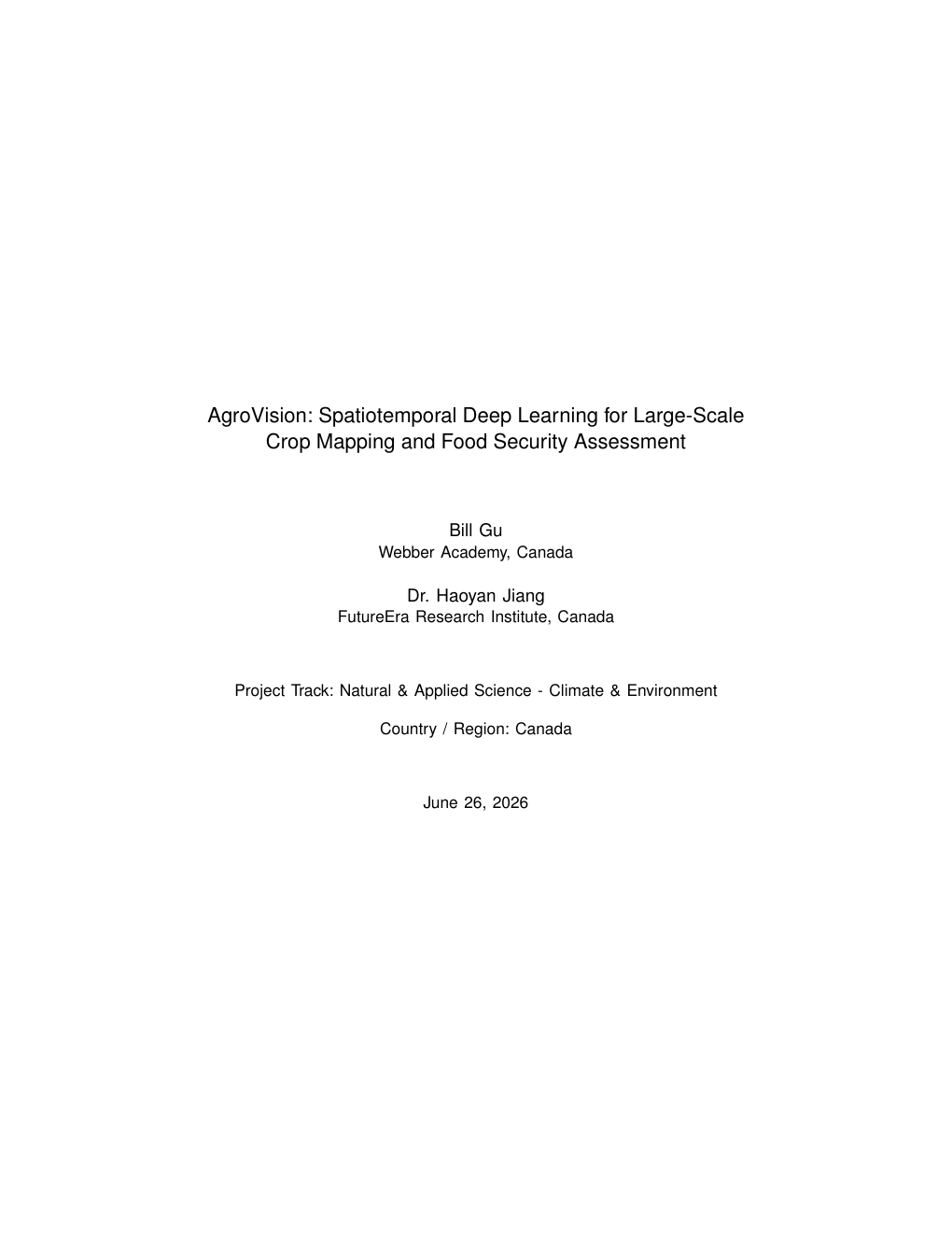 First page of the AgroVision research paper
